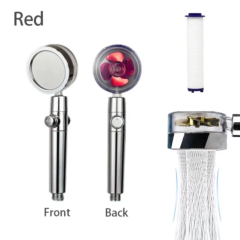 High Pressure 360 Degrees Rotation Shower Head Turbo Fan Water Saving Spray Adjustable Showerhead Filters Bathroom Accessories