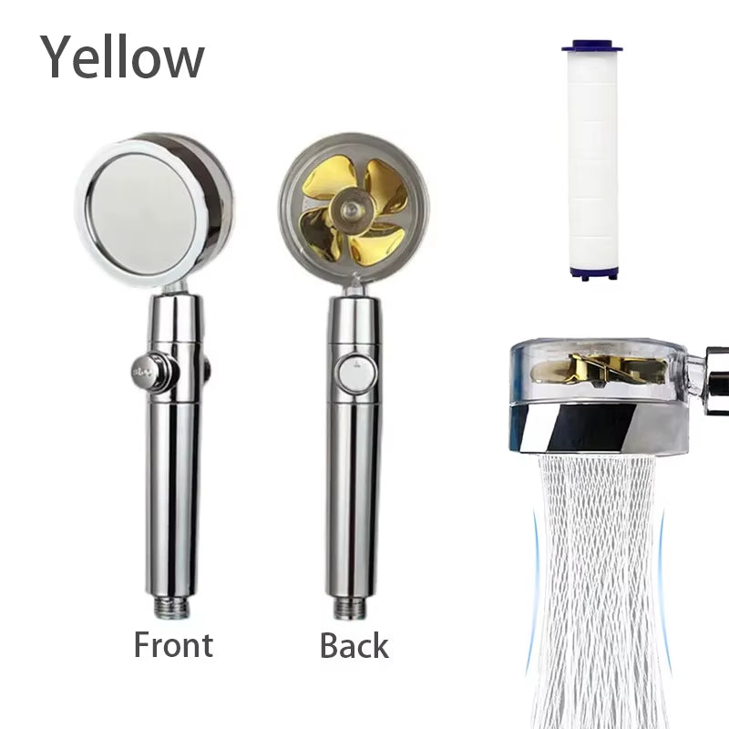 High Pressure 360 Degrees Rotation Shower Head Turbo Fan Water Saving Spray Adjustable Showerhead Filters Bathroom Accessories