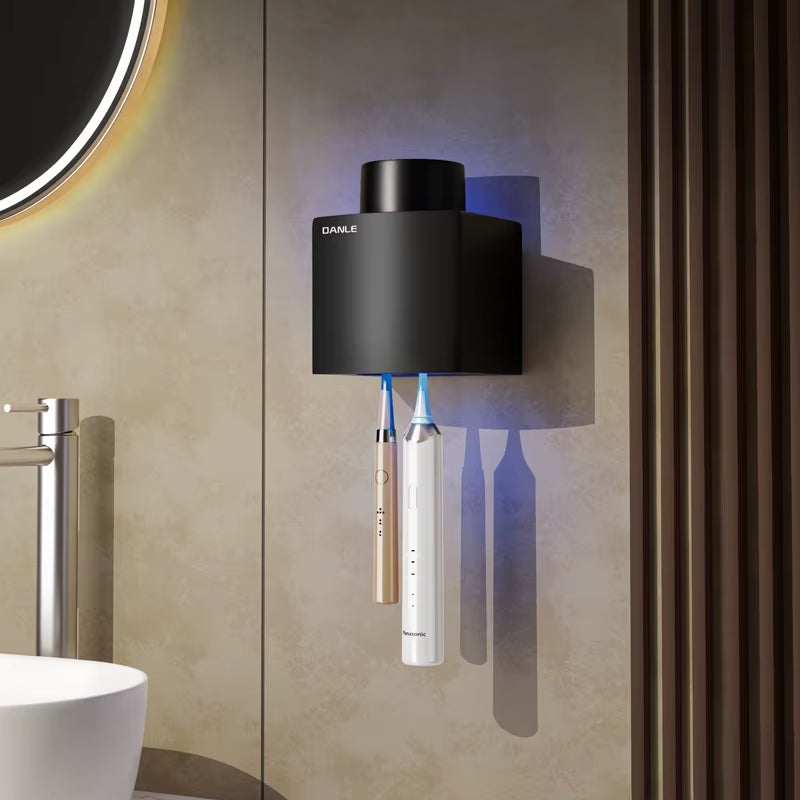 Multi-Functional Smart Toothbrush Holder Wall-Mounted Toothbrush Cup Holder Bathroom Shelf Toothpaste Dispenser
